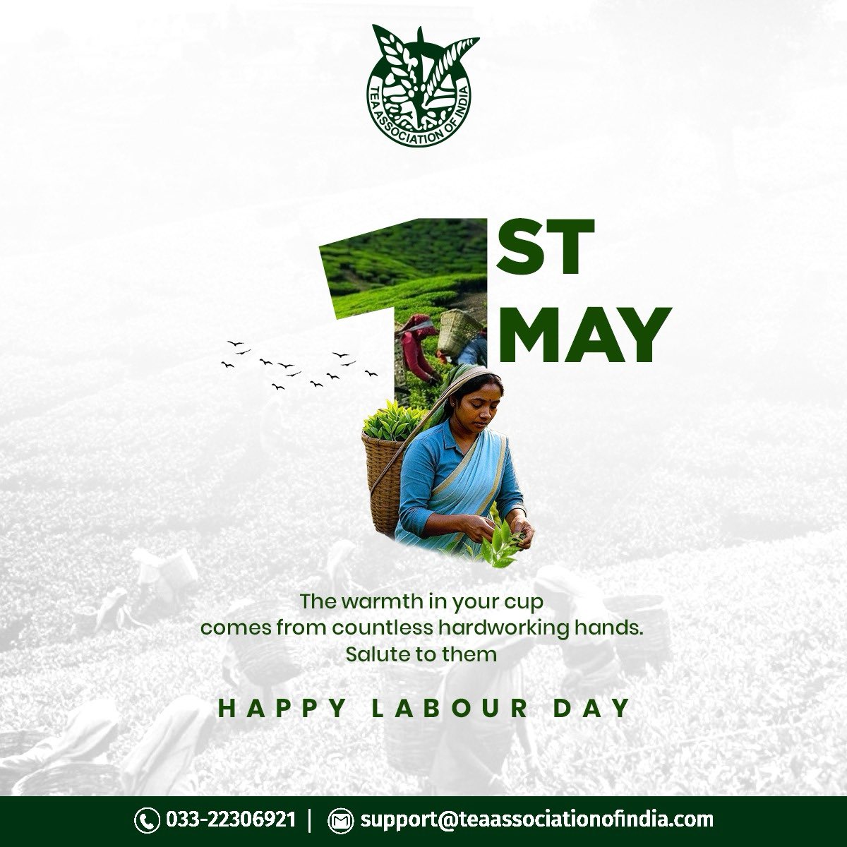 TeaAssociation2's tweet photo. Saluting every worker who makes life better every day. Your hard work builds the nation. https://t.co/IXL7g4coGZ