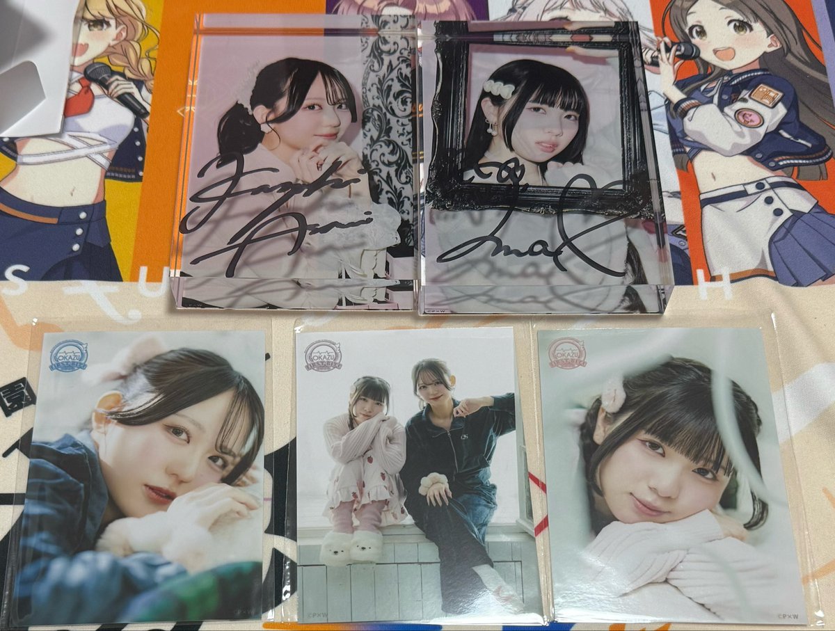【ライブ参戦証明チケットあり】齋藤冬優花直筆サイン入りアクリルブロック2個セット 遅ればせながら、浅見香月さん、伊藤舞音さんの直筆サイン入りアクリル