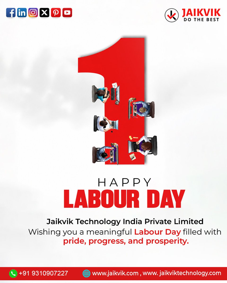 jaikvik's tweet photo. Honouring the hard work, dedication, and resilience of every worker shaping our world. Your efforts drive progress and build a stronger future. Happy International Labour Day! 💪#LabourDay #InternationalLabourDay #WorkersDay #MayDay #RespectWorkers #HardWork #Workforce https://t.co/1M29nsTzx7