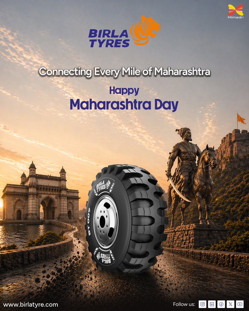 birla_tyres's tweet image. Miles don’t just connect places- they connect people, stories, and dreams.
This Maharashtra Day, we celebrate the spirit that keeps moving forward, just like every journey on these roads. 🚛✨
#MaharashtraDay #BirlaTyres #KeepMoving