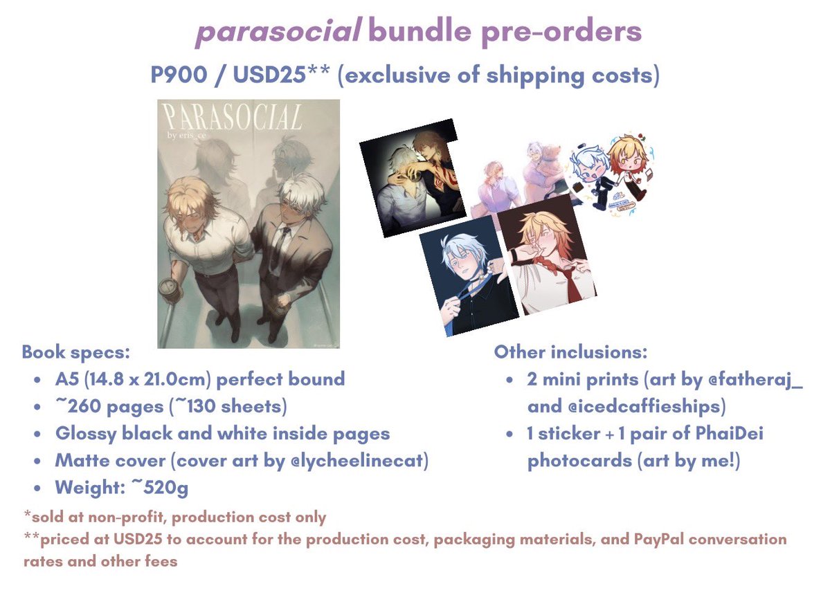 local and international POs for parasocial are now up!! this is the last and final batch!!

form will be open until may 8, 2026, 11:59PM gmt+8 OR it may close earlier, depending on the number of orders

🔗 in replies