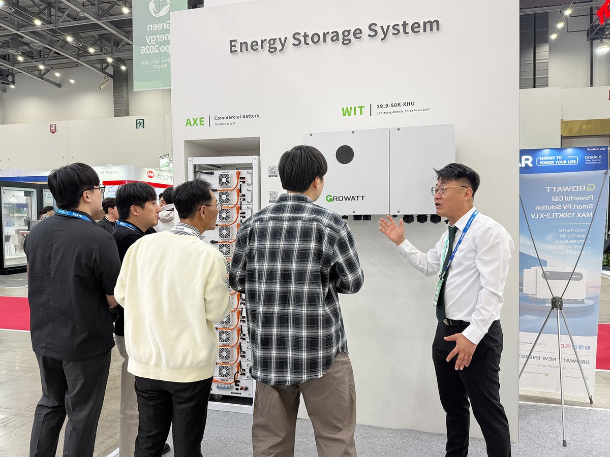 GrowattInverter's tweet image. Over the past weeks, Growatt has showcased its latest solar + storage innovations at International Green Energy Expo in Daegu, South Korea and Smart Energy Conference &amp;amp; Exhibition in Jakarta, Indonesia. 
Stay connected: f.mtr.cool/ticlzmgvcg
#Growatt #EnergyStorage