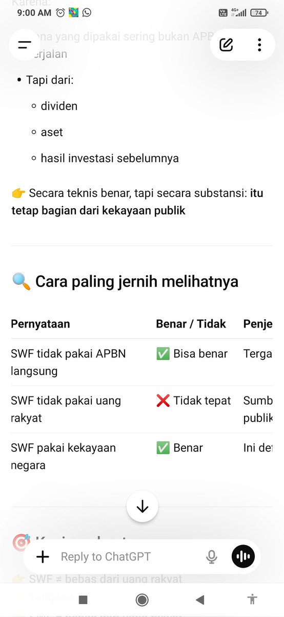asapturi's tweet photo. @MasQomaru @Nubitech_ @RADEN_NUH_ Muter muter ya..   Sorry. He he kita roll back
TS - Tarik kembali uang pajak akyat di danantara
Kamu - danantara SWT muterin asset buMN dst dst. 
Cari data -  sudah tanya ke chat gpt.  Pake prompt  kayak gini. Dan hasilnya begini. https://t.co/RyYAhuQ8Ay