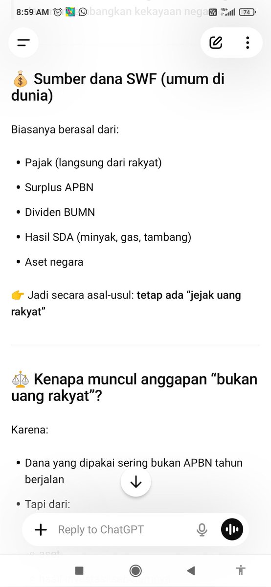 asapturi's tweet photo. @MasQomaru @Nubitech_ @RADEN_NUH_ Muter muter ya..   Sorry. He he kita roll back
TS - Tarik kembali uang pajak akyat di danantara
Kamu - danantara SWT muterin asset buMN dst dst. 
Cari data -  sudah tanya ke chat gpt.  Pake prompt  kayak gini. Dan hasilnya begini. https://t.co/RyYAhuQ8Ay