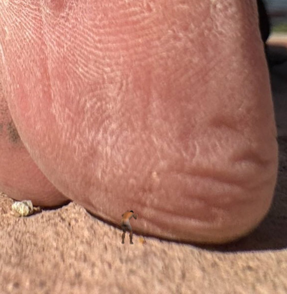 Teeny_tiny_Ry's tweet photo. @BillyDoll98 Love this angle. Had to make a few quick edits. Hope your mom is okay with an extra tiny foot cleaner. https://t.co/7nER7HT0f2