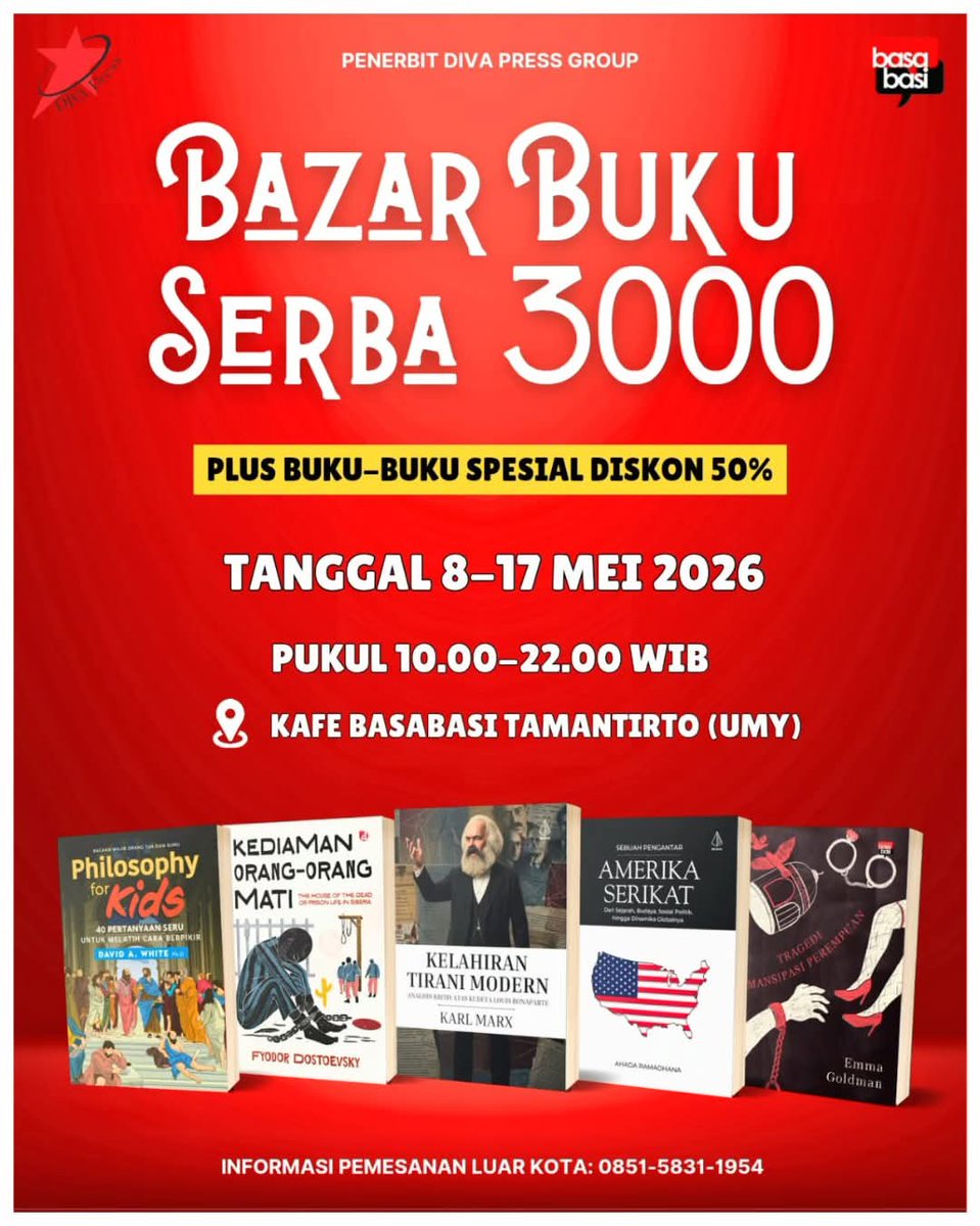 widhiuw's tweet photo. Halo. Aku open jastip BAZAR BUKU DIVA PRESS nih. 
Fee start 3k per item.
Pengiriman dr Jogja, bisa pakai ekspedisi manual atau via marketplace. 

Join grupku buat ikutan live shopping saat live shopping berlangsung
Grup: https://t.co/XX8W1kj6b9 https://t.co/gAdzbujopQ