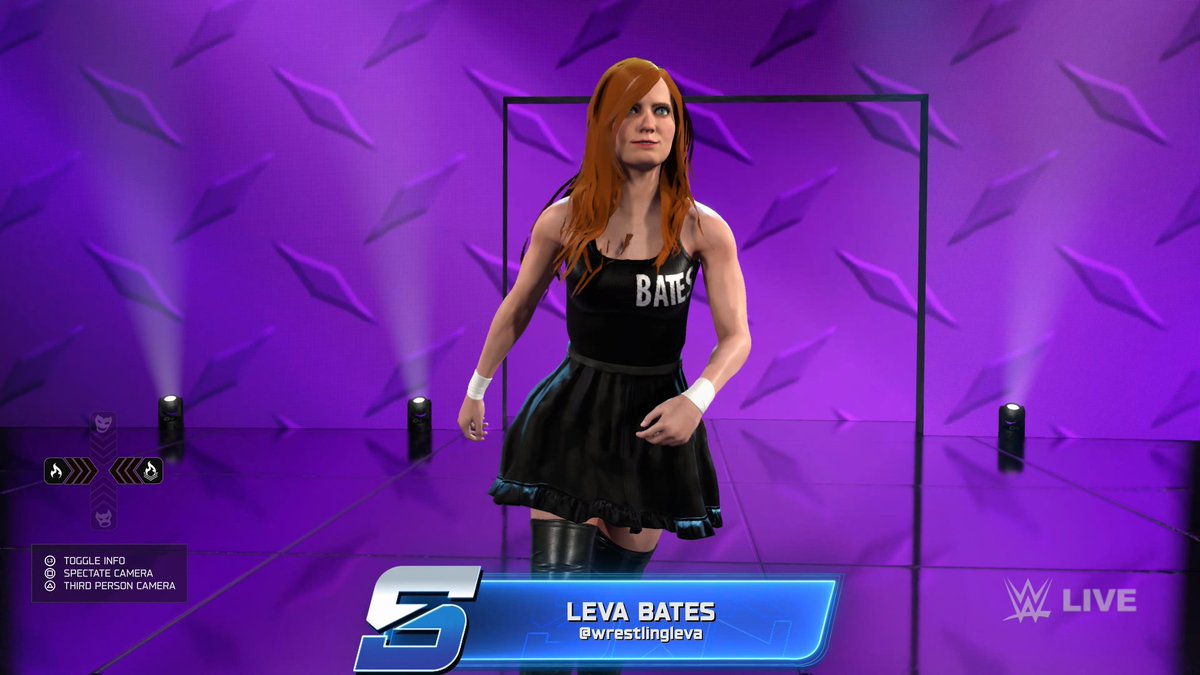 SKFeffect's tweet photo. #WWE2k26 @wrestlingleva hashtags #Leva #Bates #Cosplay. I know the render is way too big, if someone can size it better please do, not my specialty 😅🤣 https://t.co/pkxDcQw94F