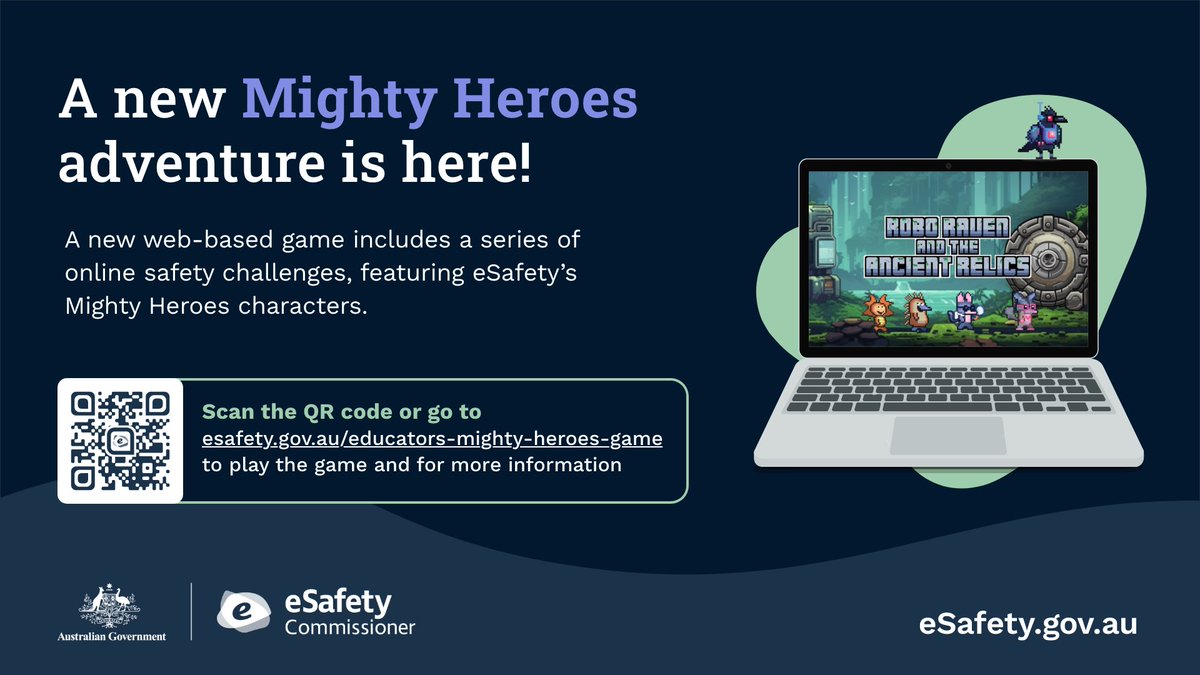 StepTogetherAUS's tweet photo. Teachers and educators - looking for an engaging way to teach online safety?
 
Robo Raven and the Ancient Relics is a free adventure game designed to help students recognise online risks, think critically and make safe choices.

Explore the @eSafetyOffice resource now https://t.co/VU7WymgRyc