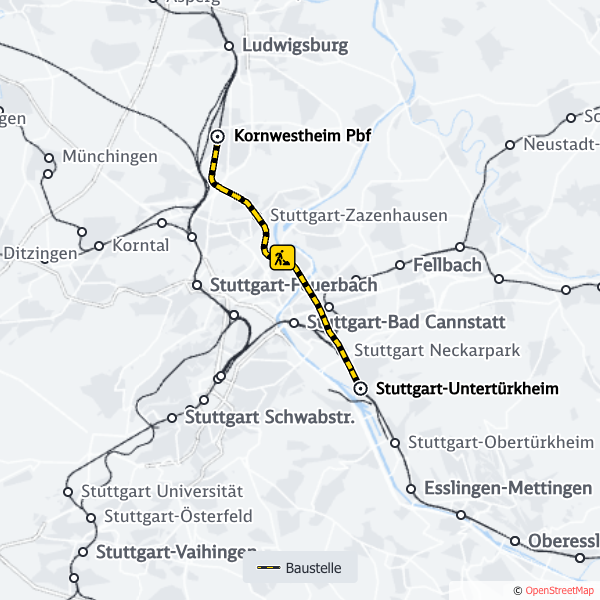 SBahn_Stuttgart's tweet photo. 🚧 #Drandenken 🚧
Die DB führt von 5. Mai bis 11. Mai, zwischen #BadCannstatt und #Untertürkheim Arbeiten an der Leit- und Sicherungstechnik durch.
Es kommt zu Fahrplanabweichungen bei den Linien #S1, #S2, #S3 & #RB11 (#Schusterbahn)
Details hier: 👉 https://t.co/zJL6ogeMMI https://t.co/j7ajNBLP8l