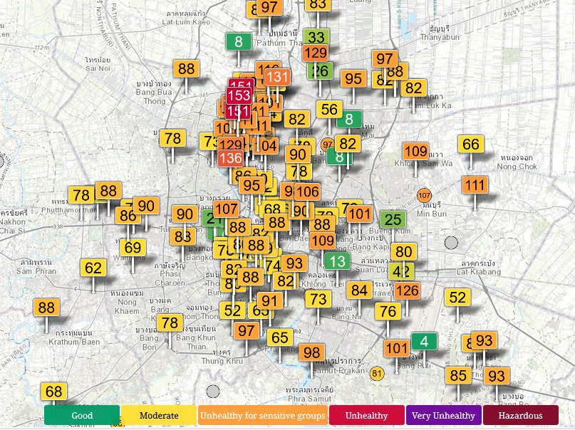 HelmutDuerrast's tweet image. 01 May 26 around 08:00    
#AirPollution #PM25 PM 2.5 #Smog season for #Bangkok and #Thailand. Here, near-surface measurements for the determination of AQI via waqi.info 

#Bangkok  YELLOW-ORANGE-RED
&amp;gt;HERE main part from traffic
&amp;gt;WEATHER/WIND/RAIN make difference