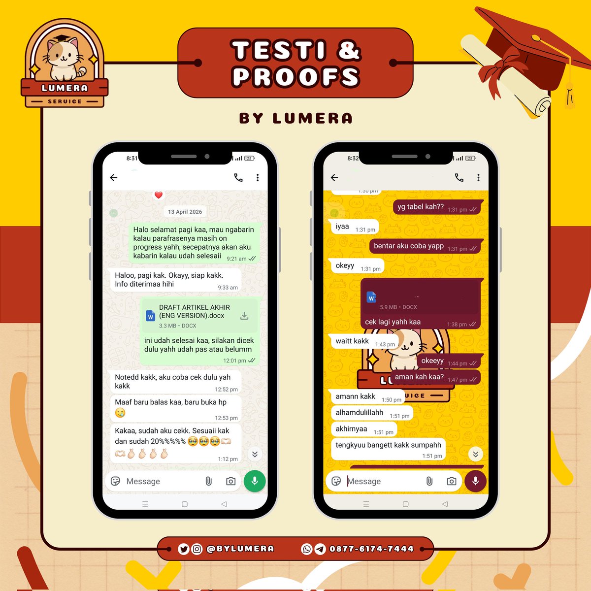 bylumera's tweet photo. #testibylumera
211. Parafrase / turunin plagiasi turnitin 8% ✓  
212. Parafrase / turunin plagiasi turnitin 13% ✓    

#zonauang #zonajajan #zonaba #zonaBU #jasatugas #jasadesain #jokitugas #jokitugasdesain #jokidesain #jokitugasmurah #jokitugaskuliah https://t.co/eHIstPtz7v