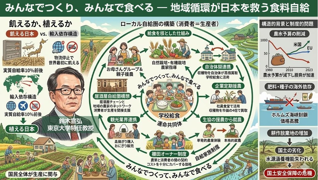 shiroikoibitoa's tweet photo. 🇯🇵日本の食料自給率は

種子・肥料・飼料を含めれば実質は10%前後しかない。

輸入が止まれば、初に飢えるのは日本。

👉「飢えるか、植えるか」今こそ耕す選択を。

鈴木宣弘特任教授が語る日本の食料安全保障の基盤
🔗 https://t.co/d3S2ImTT6k https://t.co/HaVfu8SGjL