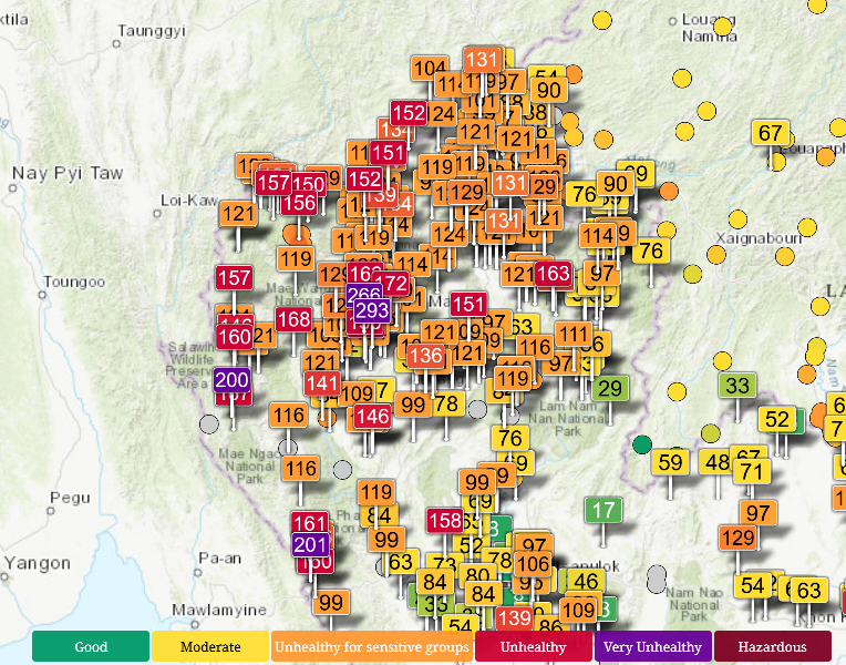 HelmutDuerrast's tweet image. 01 May 26 around 08:00
#AirPollution #PM25 PM 2.5 #Smog season for #Bangkok and #Thailand. Here, near-surface measurements for determination of AQI via waqi.info

&amp;gt;#ChiangMai
&amp;gt;North=ORANGE to PURPLE
&amp;gt;WIND/RAIN/TERRAIN make difference
&amp;gt;Somehow better
@kowit_ThaiPB