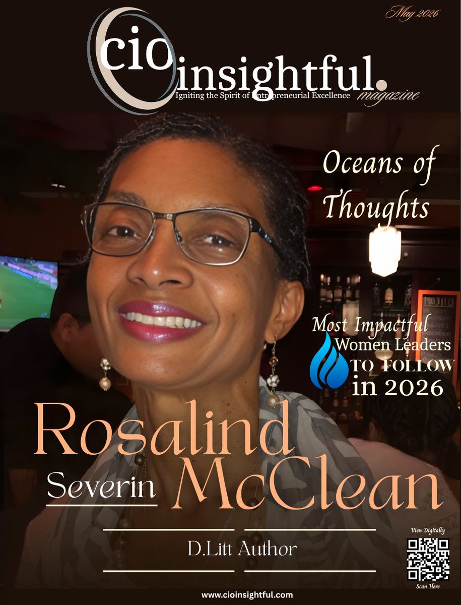 cioinsightful's tweet photo. Rosalind Severin McClean is redefining storytelling through authenticity, reflection, and lived experience. As the creator of the Oceans of Thoughts series, she inspires global audiences toward self-discovery and inner growth.
#CIOInsightful #WomenLeaders #Inspiration #Author https://t.co/QcdrKZNkfZ
