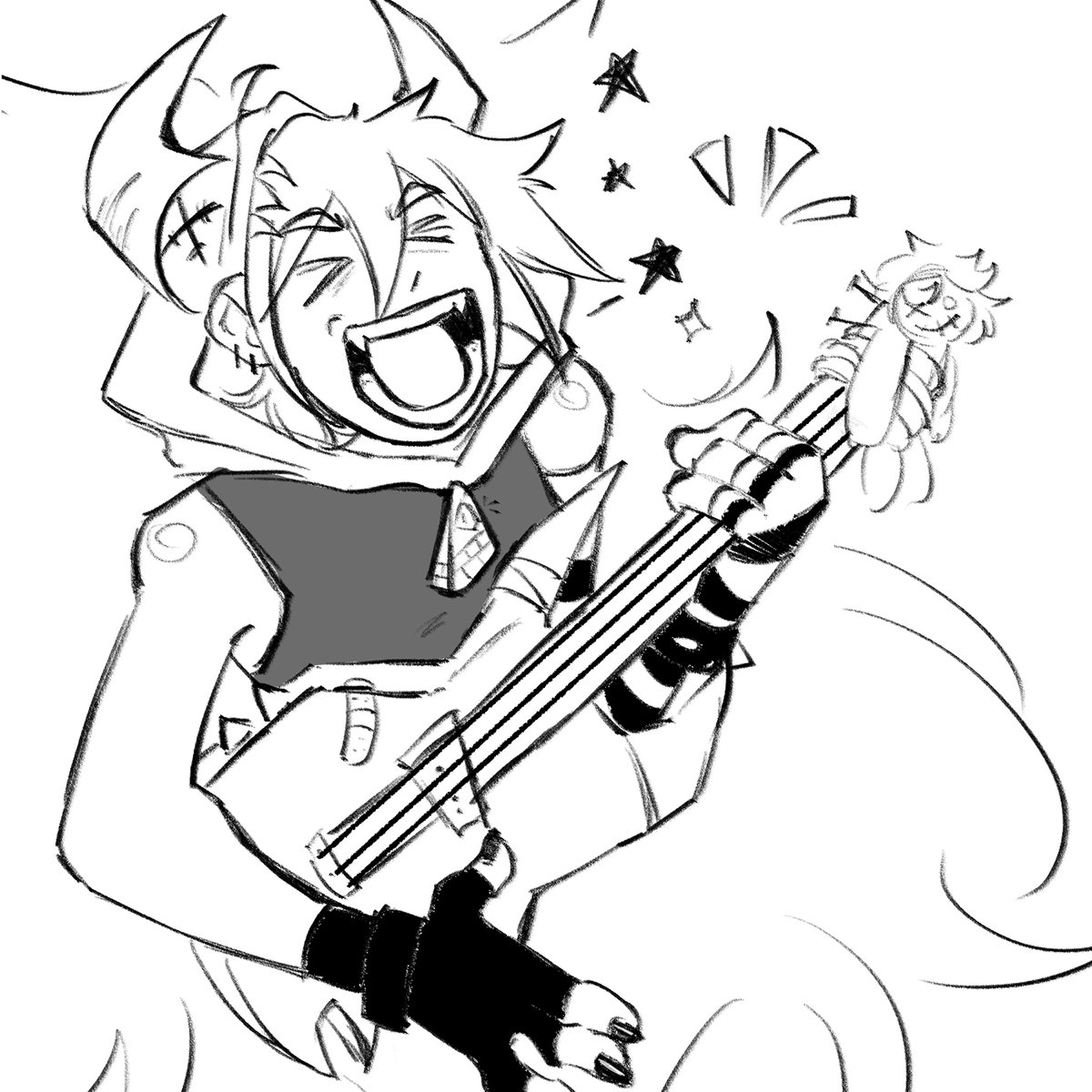 demencia bobona tocando guitarra pera o que é aquilo triangular no capuz dela oxi