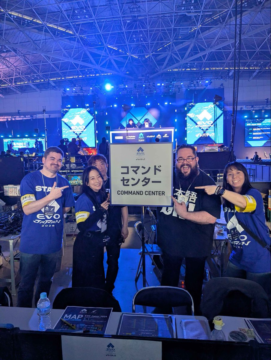 Vayseth_'s tweet photo. Looking for some help @evojapan_info ? Come to the command center! We have many bilingual staff ready to help you with anything you may need! 🫡

#EVOJ26 #EVOJapan2026 https://t.co/xRYVEuxzm0