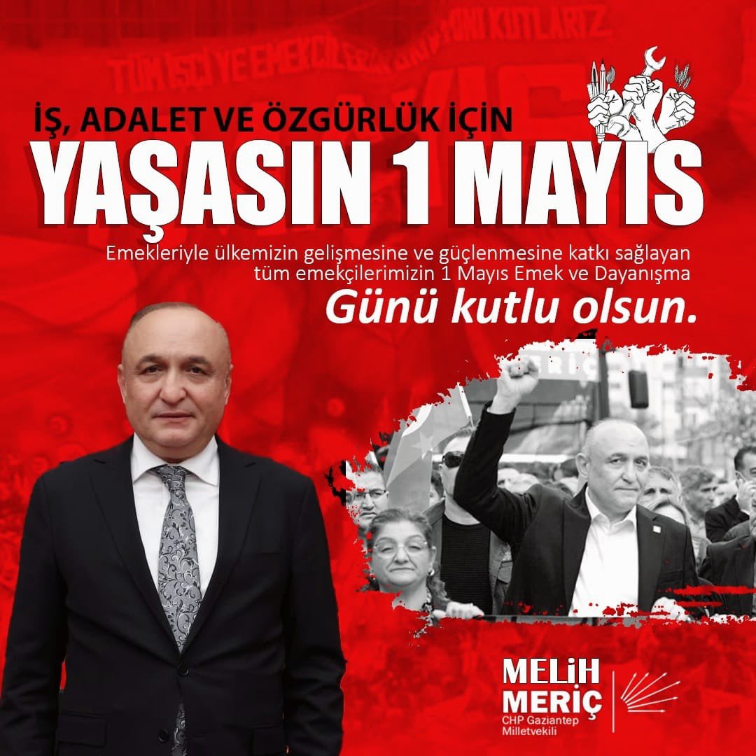 melih_meric's tweet image. Emekleriyle ülkemizin gelişmesine ve güçlenmesine katkı sağlayan tüm emekçilerimizin 1 Mayıs Emek ve Dayanışma Günü kutlu olsun.

Tüm emekçilerin birlikte mücadele ederek kazandığı hakları, daha güçlü bir geleceğe taşımak dileğiyle...
#1Mayıs #CHP #Gaziantep