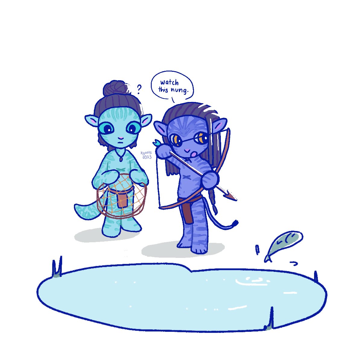 kyoolz0323's tweet photo. day 2: childhood friends🩵

ao: this weird forest boy i met uses a bow to fish.. .?

#AonuneteWeek2026 #NetenungWeek2026 @aonuneteweek https://t.co/g12vDYZjNQ