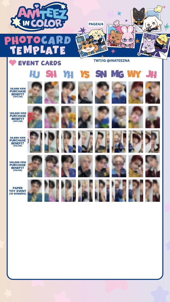 ATEEZ X ANITEEZ IN COLOR POPUP STORE 🎨Photocard PC Template

OT8 PREVIEW VER.  

Hongjoong Seonghwa Yunho Yeosang San Mingi Wooyoung Jongho 홍중 성화 윤호 여상 산 민기 우영 종호 포카 에이티즈 x 애니티즈 팝업스토어 포토카드 포카 랜덤