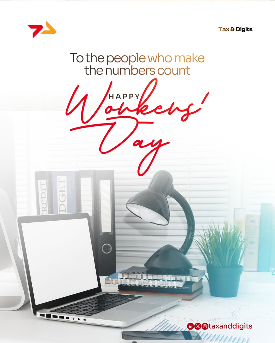 taxanddigits's tweet image. Today, we celebrate the people behind the numbers, the effort, dedication, and consistency that drive every business forward.

Happy Workers’ Day from all of us at Tax &amp;amp; Digits.

#WorkersDay #TaxAndDigits #BusinessGrowth