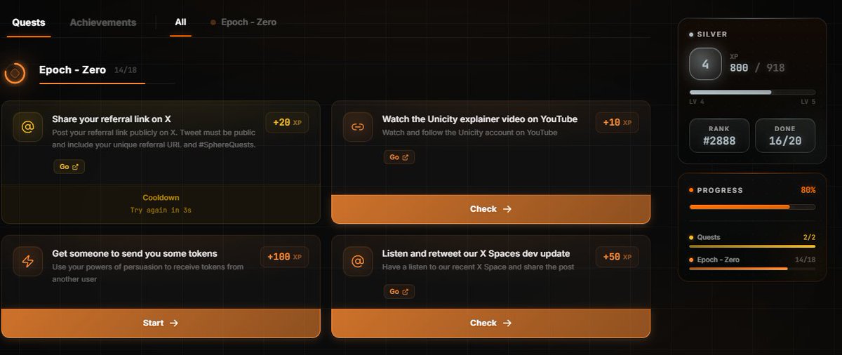 New tasks just dropped on Sphere!  Time to complete some quests and farm points <a href="/unicity_labs/">Unicity</a> 
quest.unicity.network/?ref=V2LPP4FI
 #SphereQuests #Unicity
