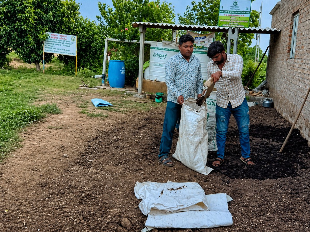 AgriGoI's tweet image. Strengthening natural farming through bio-input production 🌿

VLM Surendragar SPNF Producer Co Ltd. #Surendranagar, #Gujarat #FPO with 307 farmer members  is operating Bio-Resource Centre #BRC producing Ghan Jeevamrit &amp;amp; bio inputs- to support others to switch to Natural Farming.
