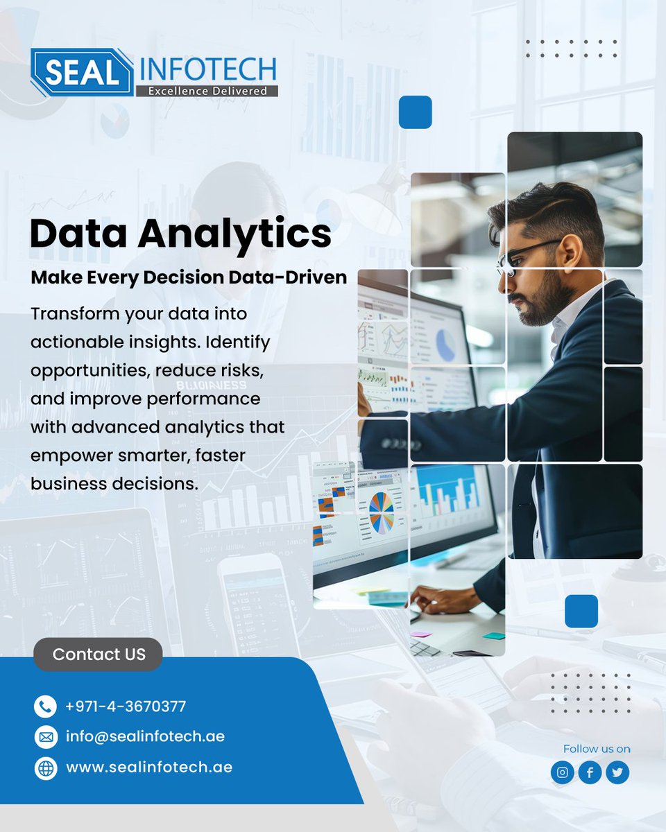 sealinfotech's tweet image. Make Every Decision Data-Driven

Unlock the true value of your data with advanced analytics solutions that provide actionable insights and drive smarter decisions.

📞 +971-4-3670377
🌐 sealinfotech.ae

#Data #Analytics #BigData #DataDriven #Insights #AI #Innovation