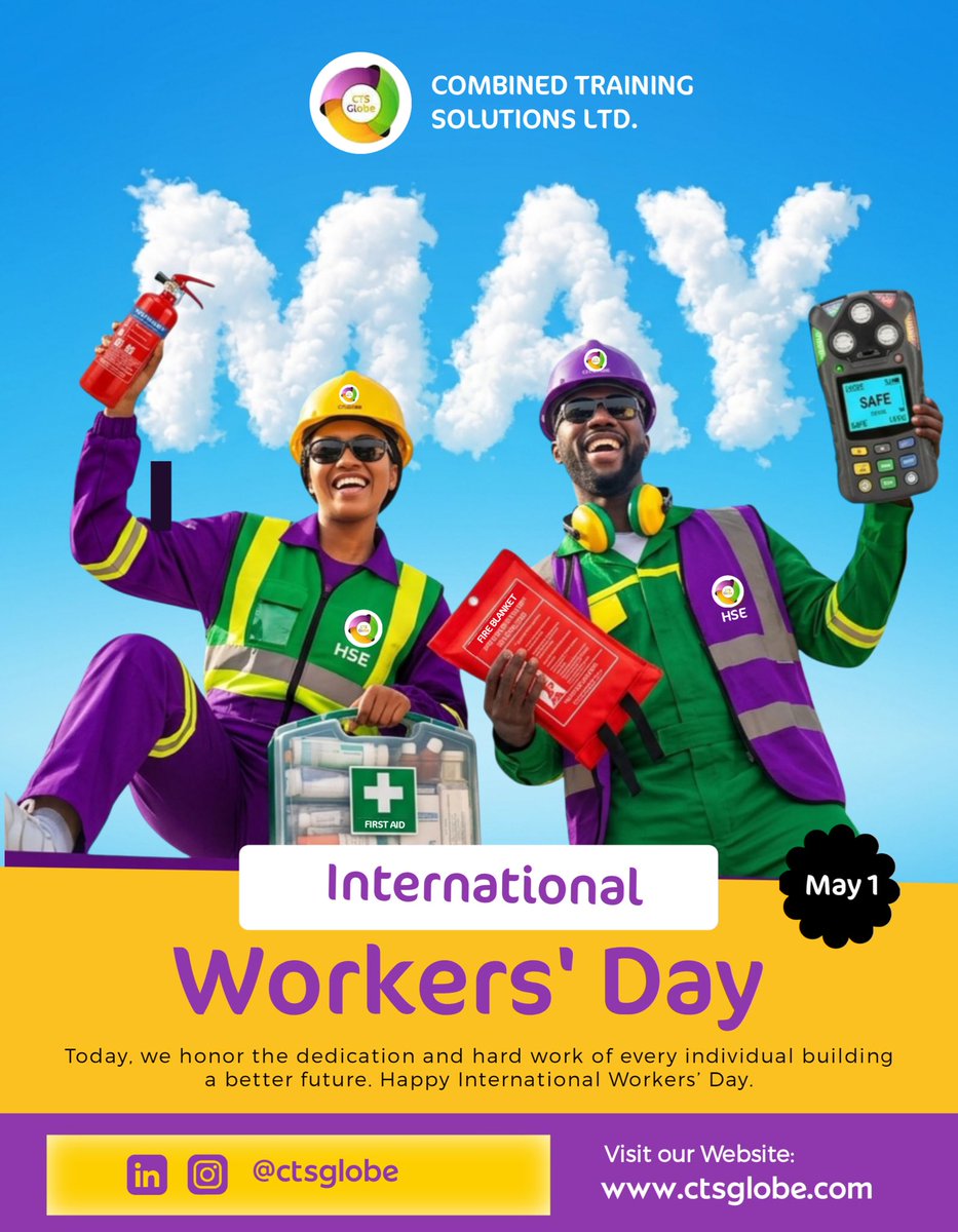 InfoCts's tweet image. To everyone putting in the work daily we see you. 💪🏽

Happy International Workers’ Day 🌍

🌐 ctsglobe.com

#WorkersDay #MayDay #SafetyFirst #HSE #Nigeria