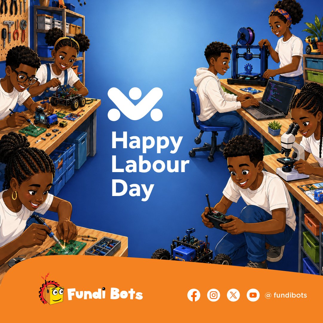 FundiBots's tweet photo. Thank you for laboring with us to transform Africa through science one home, classroom and community at a time🥳

We celebrate you dear staff, parents, guardians and well-wishers for your dedication towards empowering the next changemakers and innovators 👏 

Happy Labour Day⛑️ https://t.co/3w3izwk1Q9