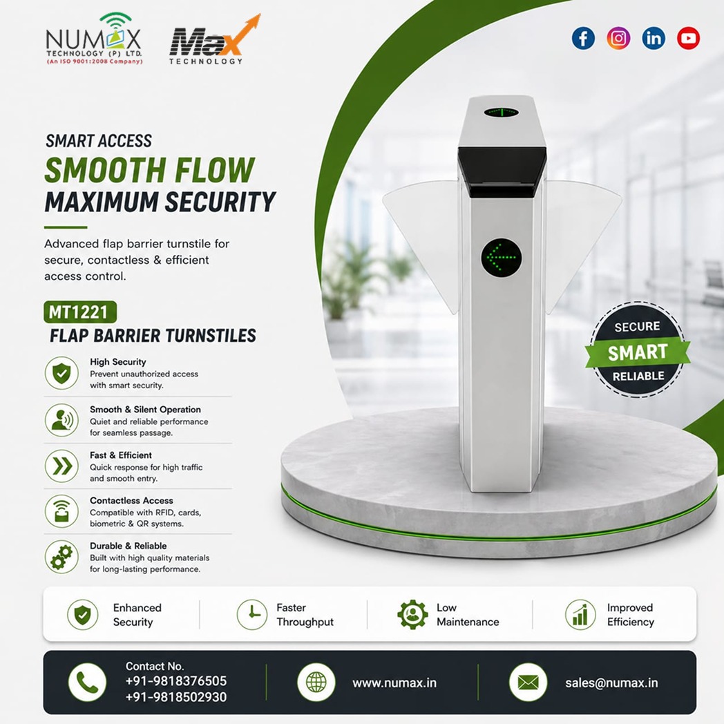 NumaxTechnology's tweet image. Smart access made easy—secure, smooth flow for every entry!

Contact Us: +91  9818376505

#smartaccess #securitysolutions #turnstile #accesscontrol #contactless #rfid #biometric #techinnovation #b2bmarketing
