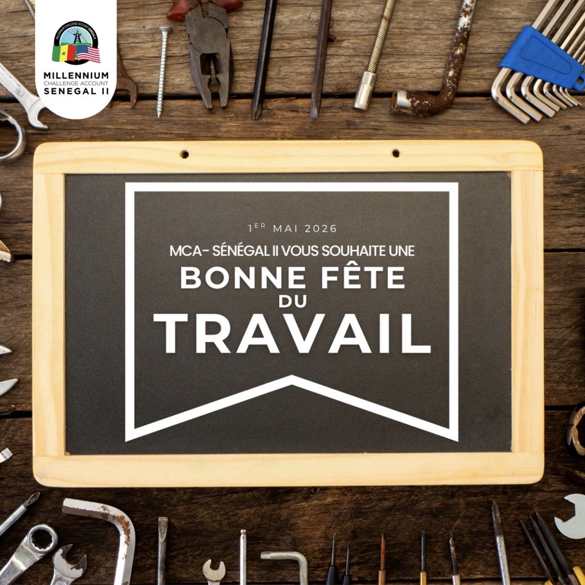 MCA_Senegal_II's tweet image. Le Millennium Challenge Account - Sénégal II (#MCASénégal2) vous souhaite une excellente fête du travail.

#MCA #électricité #SenegalPowerCompact