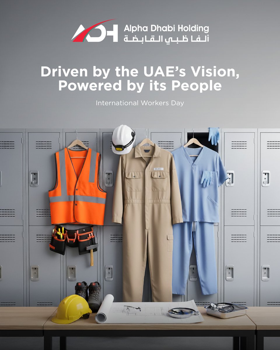 adh_uae's tweet photo. On International Workers’ Day, at Alpha Dhabi Holding we recognise the people who build, engineer and care across every part of our ecosystem.
We remain proud of the people who continue to drive impact across industries and across the nation.
#AlphaDhabi #ElevatingPotential #InternationalWorkersDay
