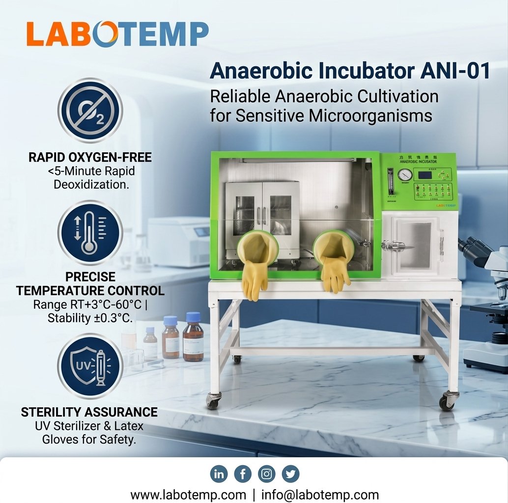 labotemp's tweet image. Need a stable, oxygen-free environment for sensitive cultures?   
ANI-01 reaches an anaerobic state in &amp;lt;5 mins and maintains it for &amp;gt;12 hrs! Features high-precision temp control, UV sterilization, and ISO/CE compliance.   
#LabEquipment #Microbiology #Biotech #Labotemp #Science