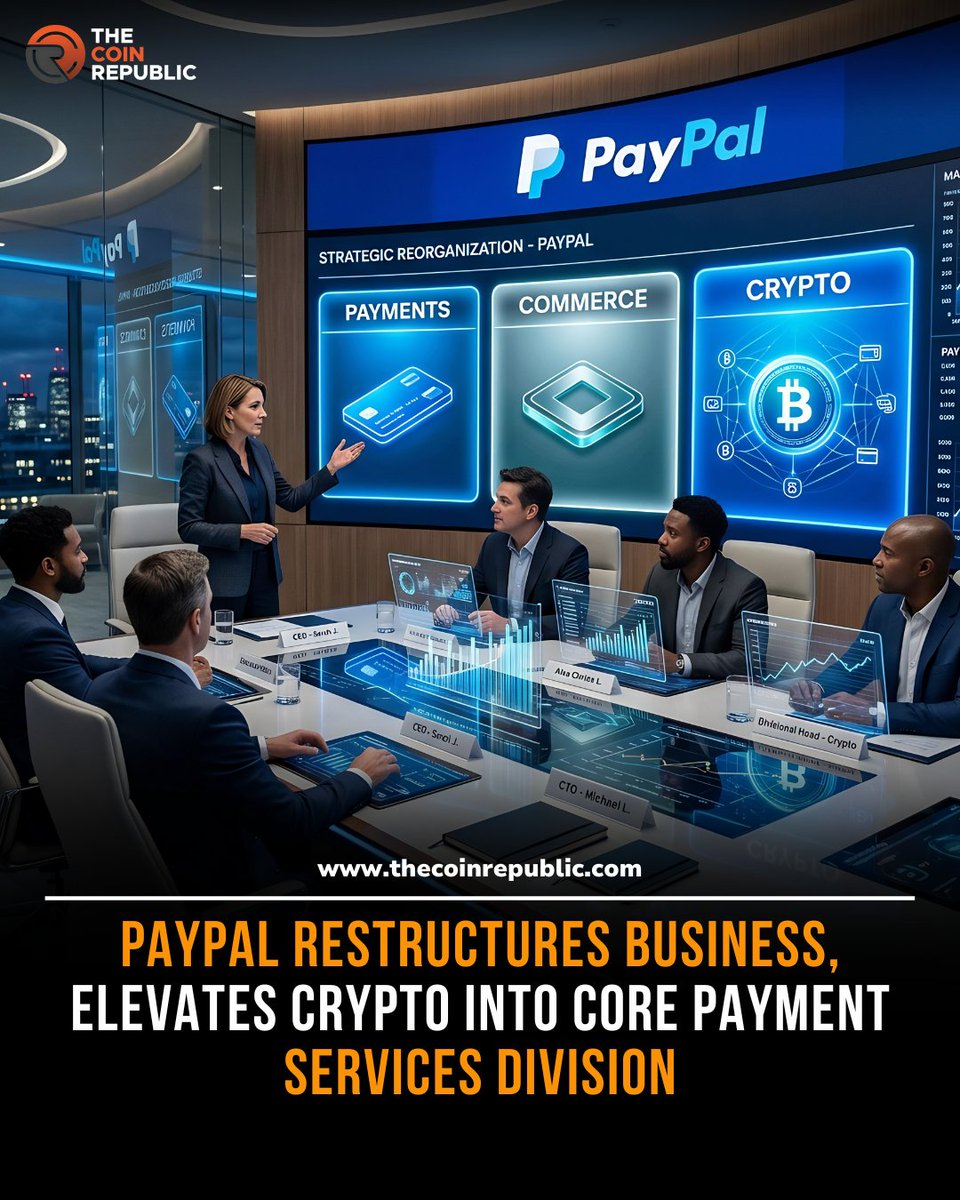TCR_news_'s tweet image. PayPal has unveiled a major strategic reorganization, streamlining into 3 core segments:

1️⃣ Checkout &amp;amp; PayPal
2️⃣ Consumer Financial Services &amp;amp; Venmo
3️⃣ Crypto &amp;amp; Payment Services

#PayPal #Crypto #PYUSD