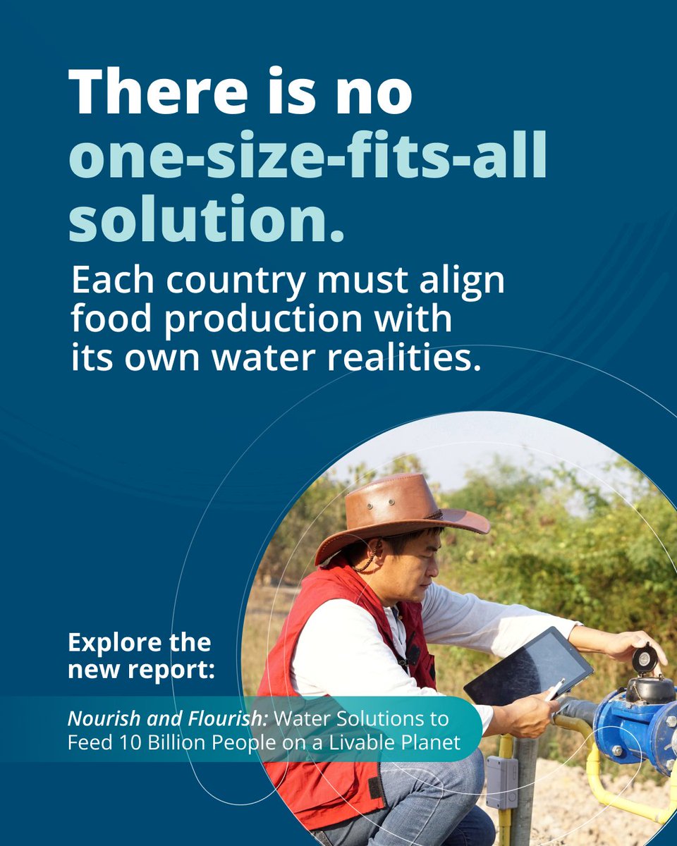 WBGPubs's tweet image. Feeding nearly 10 billion people by 2050 will depend on how countries balance #FoodProduction with water resources.

#NourishandFlourish shows how smarter agricultural #WaterManagement can boost food production, create jobs, and protect ecosystems: wrld.bg/cI5S50YxM9J