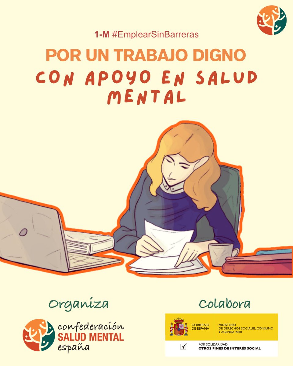consaludmental's tweet photo. ¿Conoces el valor que puede aportar una persona agente de apoyo mutuo en #SaludMental?

En el #1demayo #1ºdemayo reivindicamos la contratación de las personas con #discapacidad psicosocial en este ámbito

#EmplearSinBarreas @MSocialGob ➡️https://t.co/sqQa0qiYIv #1demayo #1Mayo https://t.co/tto4fgkGU4