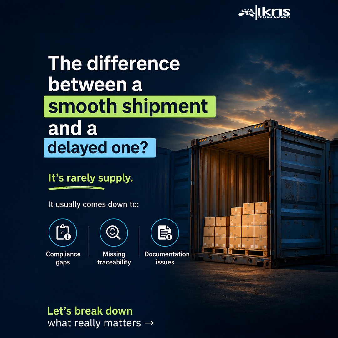 IkrisPharma's tweet image. A shipment delay doesn’t always mean a supply problem. 
More often, it’s about missing traceability, compliance gaps, and documentation misalignment. 
The right sourcing approach doesn’t just move products; it ensures they move correctly.

#pharmaceuticals #gdp #fmd