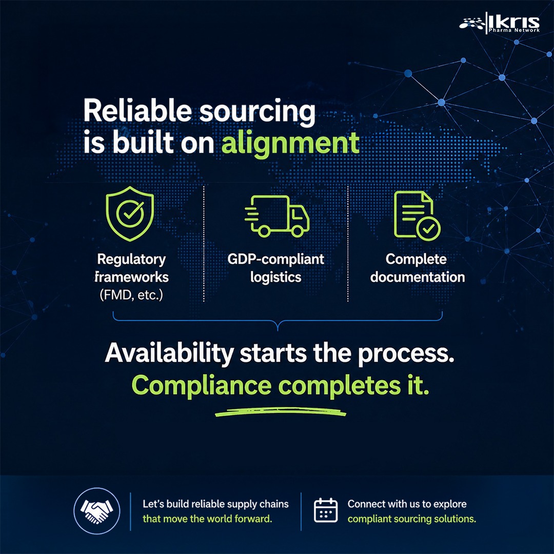 IkrisPharma's tweet image. A shipment delay doesn’t always mean a supply problem. 
More often, it’s about missing traceability, compliance gaps, and documentation misalignment. 
The right sourcing approach doesn’t just move products; it ensures they move correctly.

#pharmaceuticals #gdp #fmd