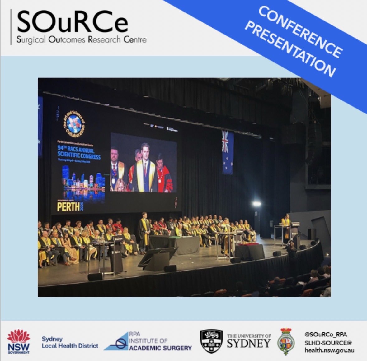 SOuRCe_RPA's tweet image. Dr @KilianBrown3 presented on 'Addressing variation in #treatment #decision #making and #outcomes in patients with #LARC' at the 94th #RACS #Annual #Scientific #Congress.  #surgery #colorectal #cancer  @SydneyLHD @RACSurgeons