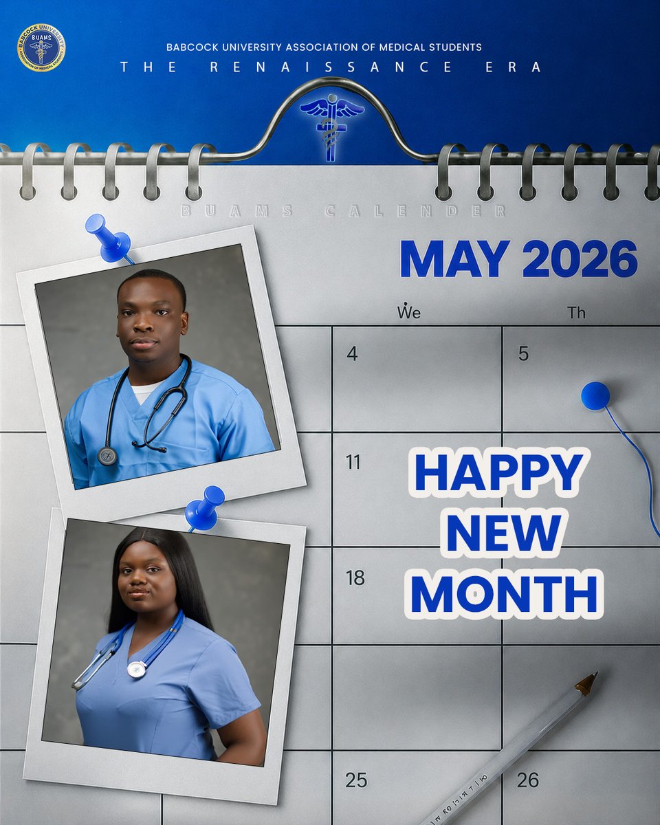 BUAMS_NG's tweet photo. New month, new energy ✨
May we show up stronger, smarter, and more united as a department. Here’s to growth, wins (big and small), and making every moment count.
Let’s make May ours 💪🔥 #NewMonth #buams #medicalschool https://t.co/qoVJw6t2CC