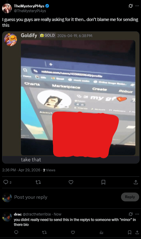 sleaions's tweet photo. @RTCJAIL to anyone defending him he also replied to my comment and someone elses (were both minors) with an uncensored photo of someone ej*culating to prove a point

he responded to my comment "Mb didn’t see that thanks for letting me know 😭" https://t.co/tJ4IdKXHlx
