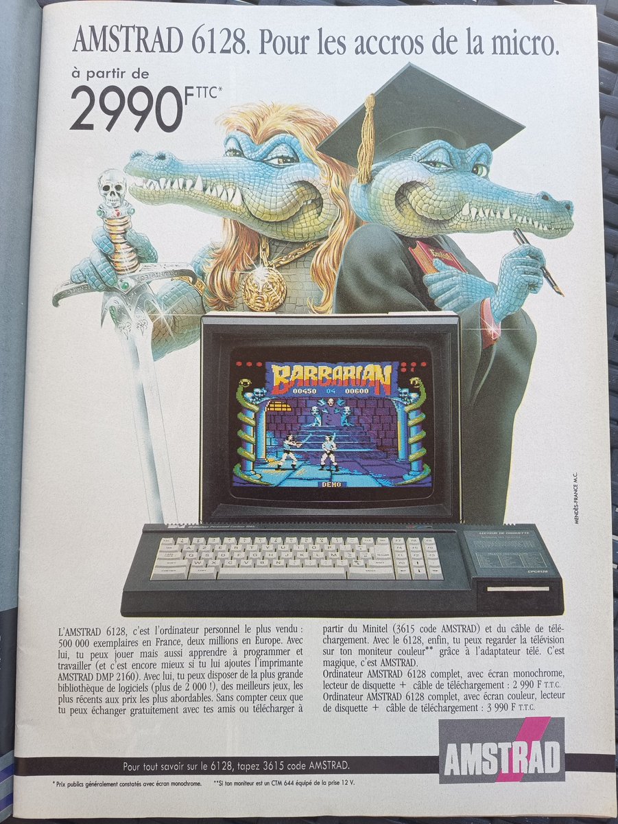 AmstradGGP's tweet image. J’avais mon CPC 464, et quand je voyais les pubs pour le 6128… je fantasmais complètement dessus : son lecteur de disquettes, ses 128 Ko de mémoire qui semblaient énormes à l’époque ! Franchement, c’était une période magique.
#amstrad #amstradcpc #8bit #GGP