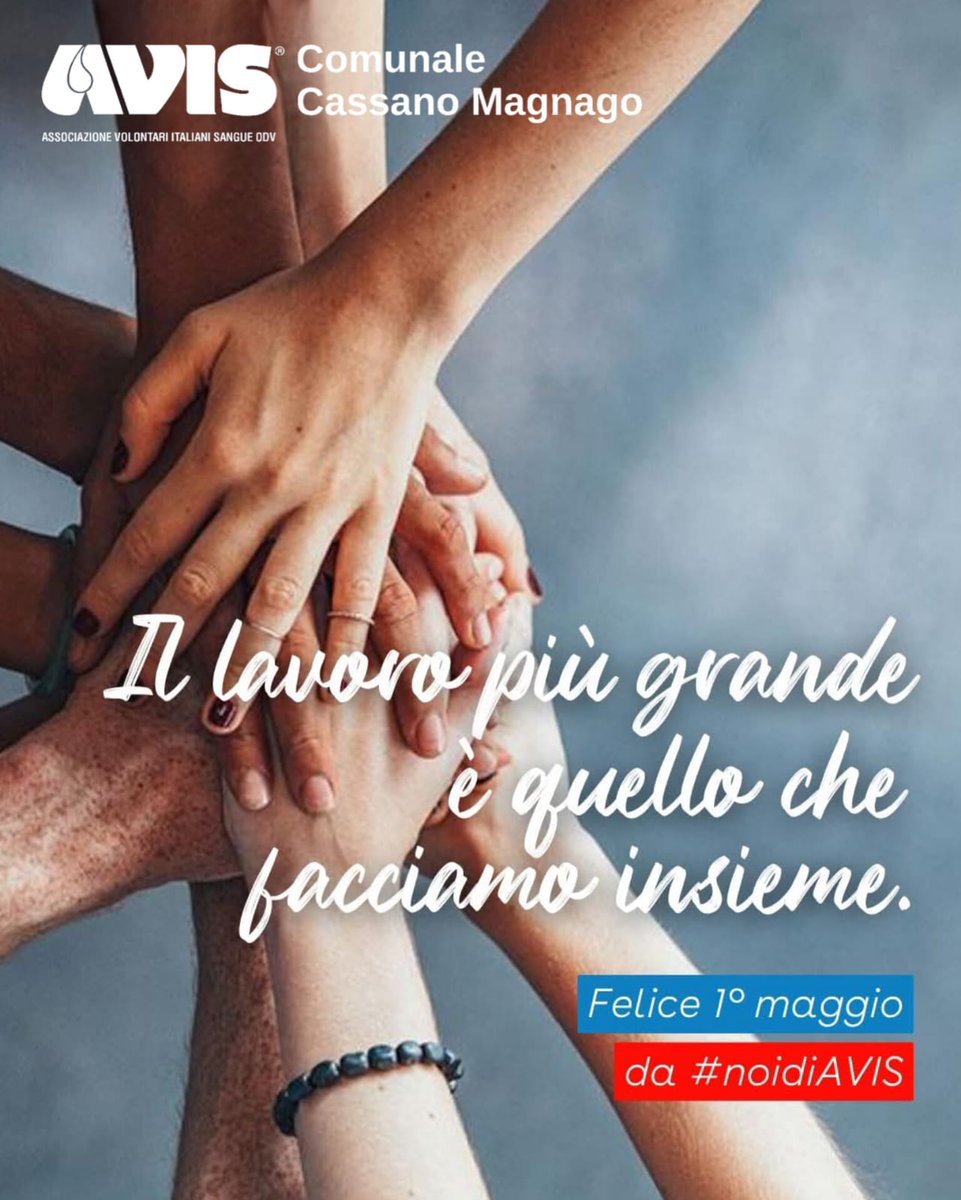 AVISCassanoMgo's tweet photo. Costruire, curare, insegnare, progettare, vendere, scrivere…
Ognuno dei nostri lavori è fatto di gesti diversi che lasciano un segno nella quotidianità, ma c’è qualcosa che ci unisce tutti: la scelta di donare❤️

Buon 1° maggio da #noidiAVIS!

#AvisCassanoMagnago #FestaDelLavoro https://t.co/wjDDlHjFvC