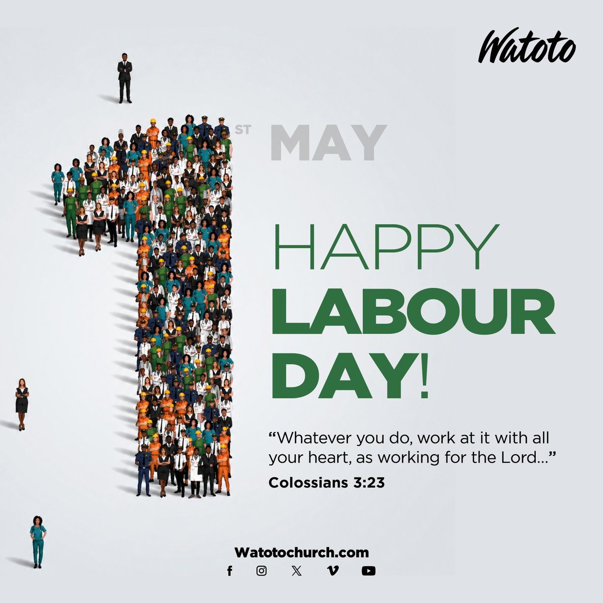 watotochurch's tweet photo. Today, we celebrate the gift of work. 
Whatever your hands find to do, do it with all your heart - Spirit led and Spirit empowered.

Happy International Labour Day.

#LabourDay #SpiritLed #SpiritEmpowered https://t.co/hnQs9xuDl1