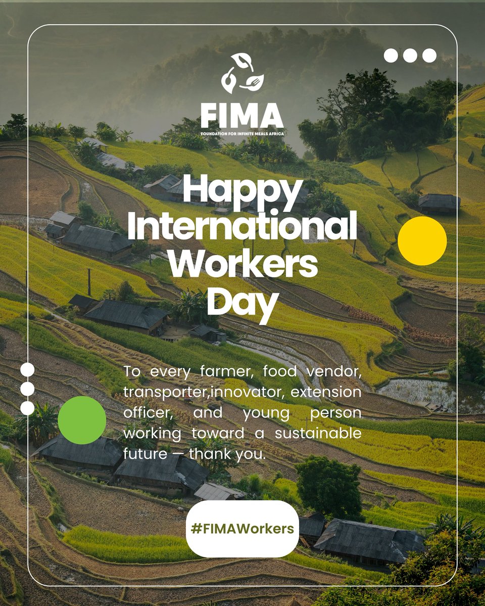 FIMA_Africa's tweet image. This Workers’ Day, we honour the workers who keep our food systems alive. 🌱

To every farmer, food vendor, transporter, innovator, and young person shaping sustainable agriculture — thank you.

Your work feeds communities and builds a resilient future.✨

#WorkersDay #FIMA #Food
