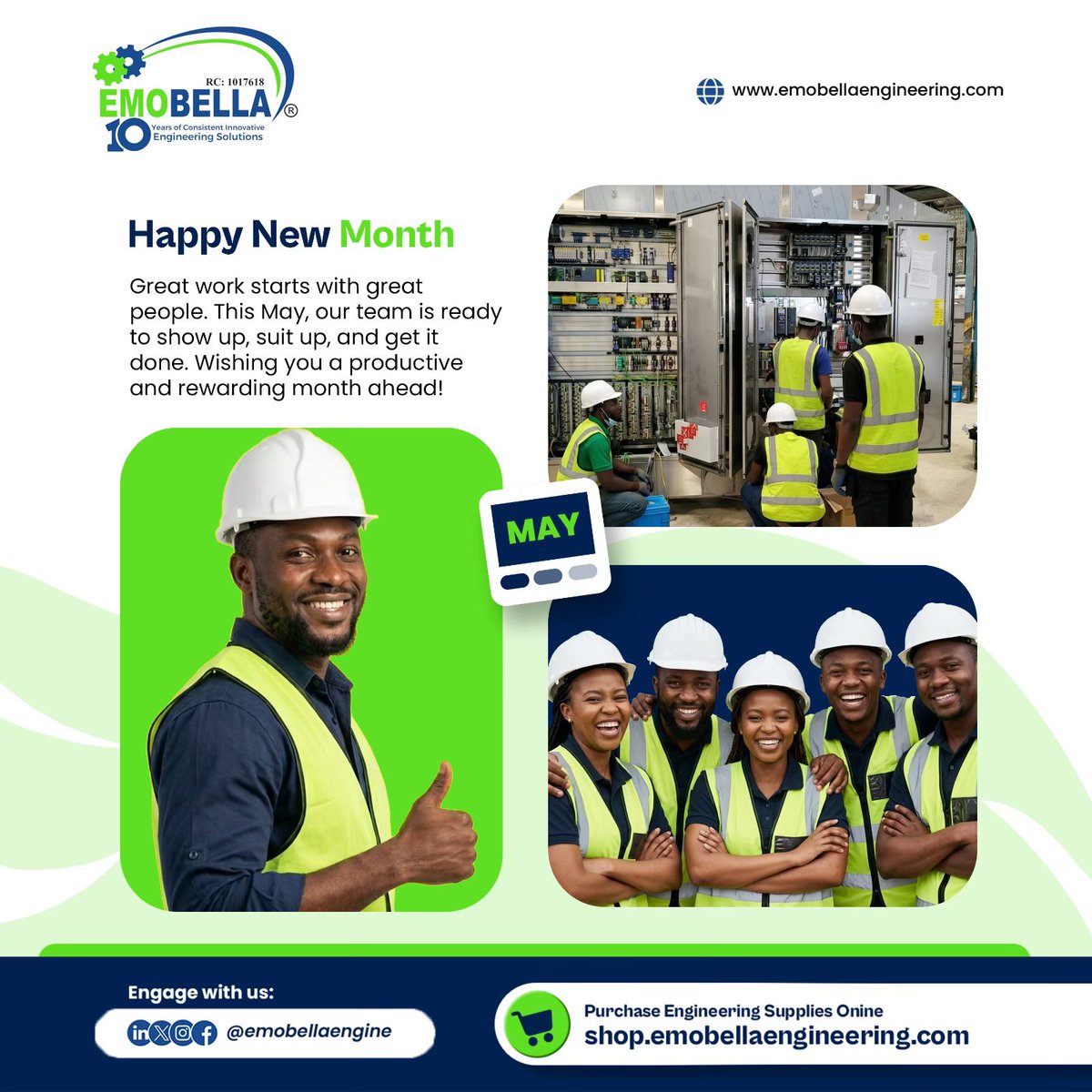 emobellaengine's tweet photo. New month. New vibes. Same commitment to making you feel good. May, we're ready for you.  Happy New Month from the Emobella team. Let's make it a kind one. #HappyNewMonth #emobellaengineering https://t.co/QDEmhaiMPp
