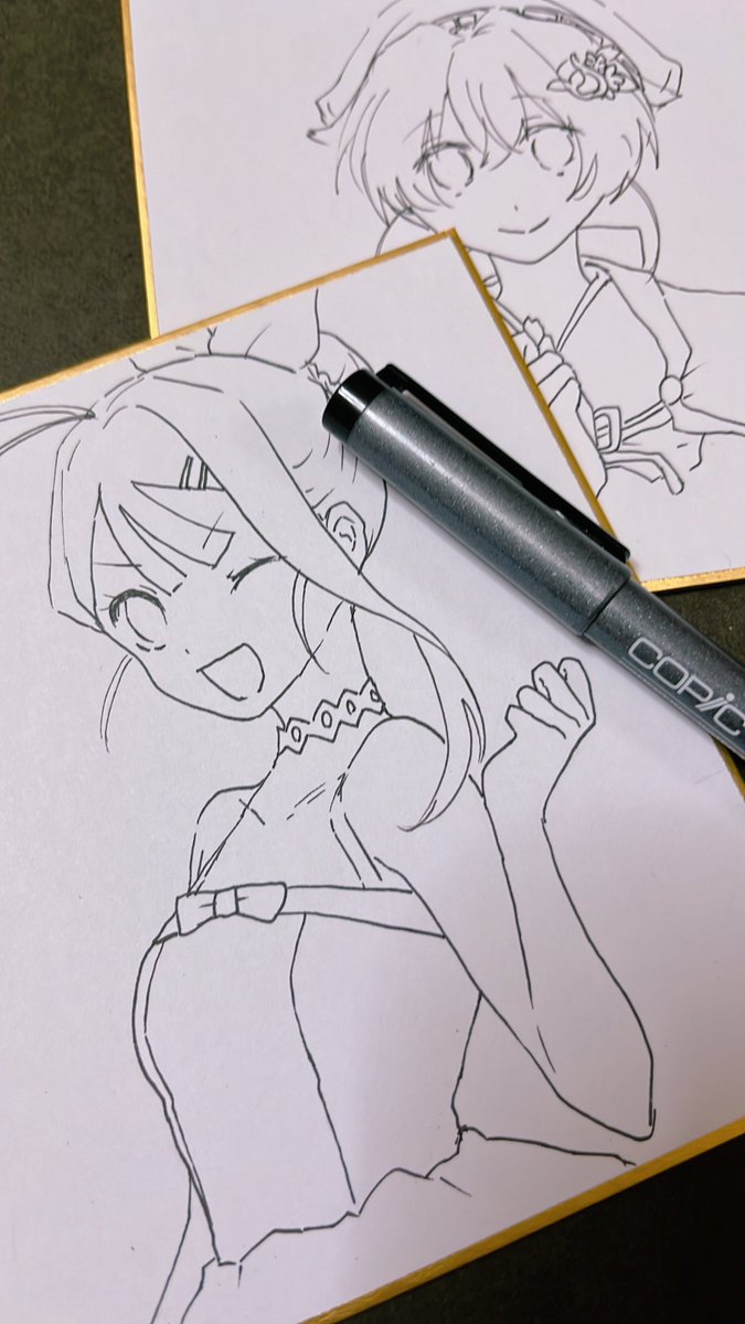 RT @kurohina_66_s: 色紙 アナログ作業が楽しすぎるので描きたいだけ