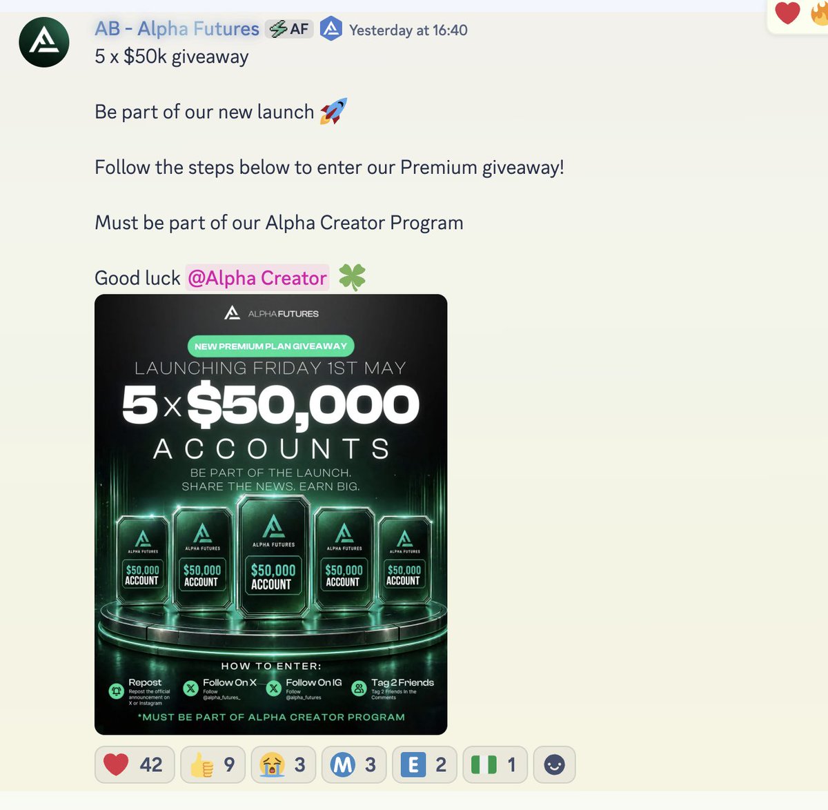 GM fam and <a href="/Alpha_Futures_/">Alpha Futures</a> 

we gotta win! joined bounty!

my 2 frens <a href="/alexadabro/">Alex 🔶 | $ada $bnb $snek</a> <a href="/quentingarbanzo/">john</a> 

WISH YOU GOOD LUCK 🫡