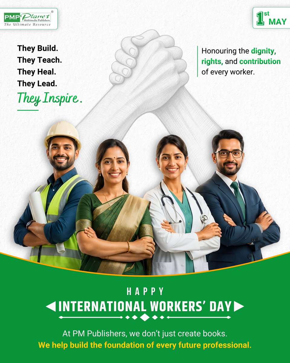 PmPublishers's tweet photo. Honouring the people who keep our world moving forward, every single day.

This International Workers’ Day, we recognise the dedication, dignity, and contribution of individuals across every field who shape our society.

Happy International Workers’ Day.
#InternationalWorkersDay https://t.co/njg775Z0gT