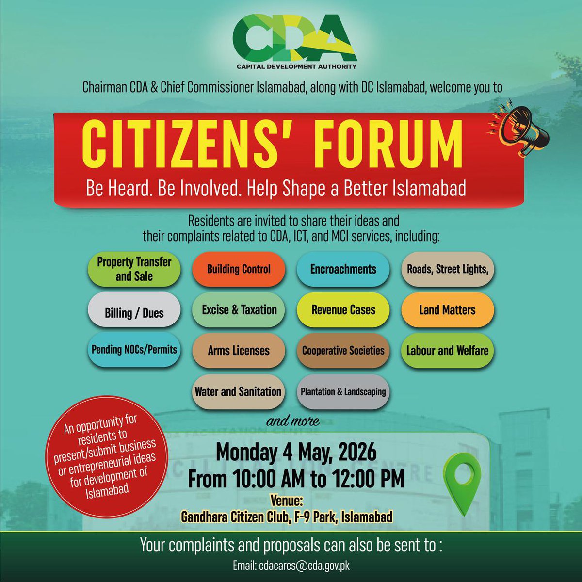 Capital Development Authority - CDA, Islamabad tweet media